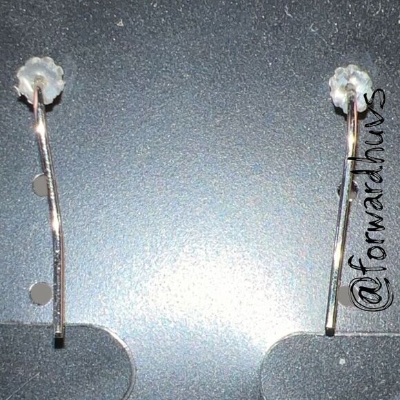 Bundle Sale 3 for $15 | White Stone with Faux Marbling Dangle Earrings - Picture 5 of 7